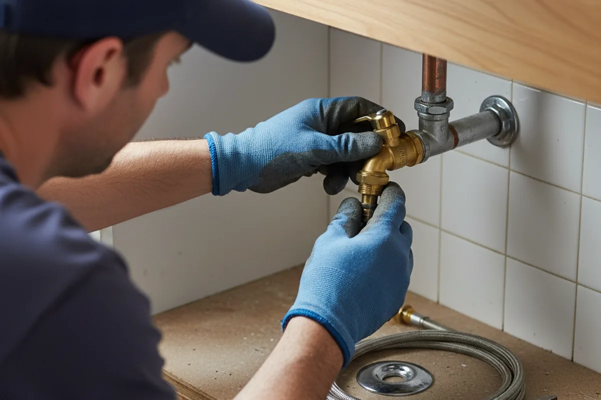 Shutoff valve and fitting work during Burst Pipe Repair in Birchwood